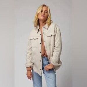 NWT Spiritual Gangster Wave Quilted Shacket Heather Oatmeal Size M/L